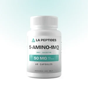5-Amino-1MQ capsules bottle from LA Peptides