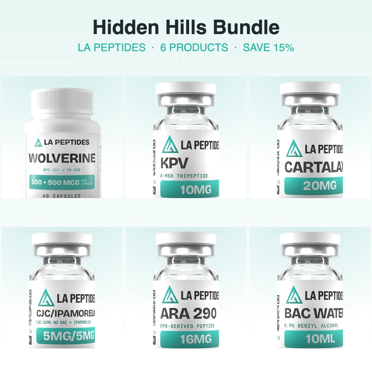 Hidden Hills Bundle 1 Hidden Hills bundle of research peptides from LA Peptides